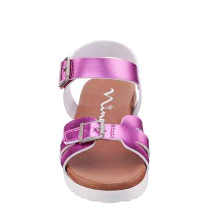 Nina Shoes Girls Lacey Pink Metallic Adjustable strap Sandals