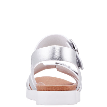 Nina Shoes Girls Lacey Silver Metallic Adjustable strap Sandals