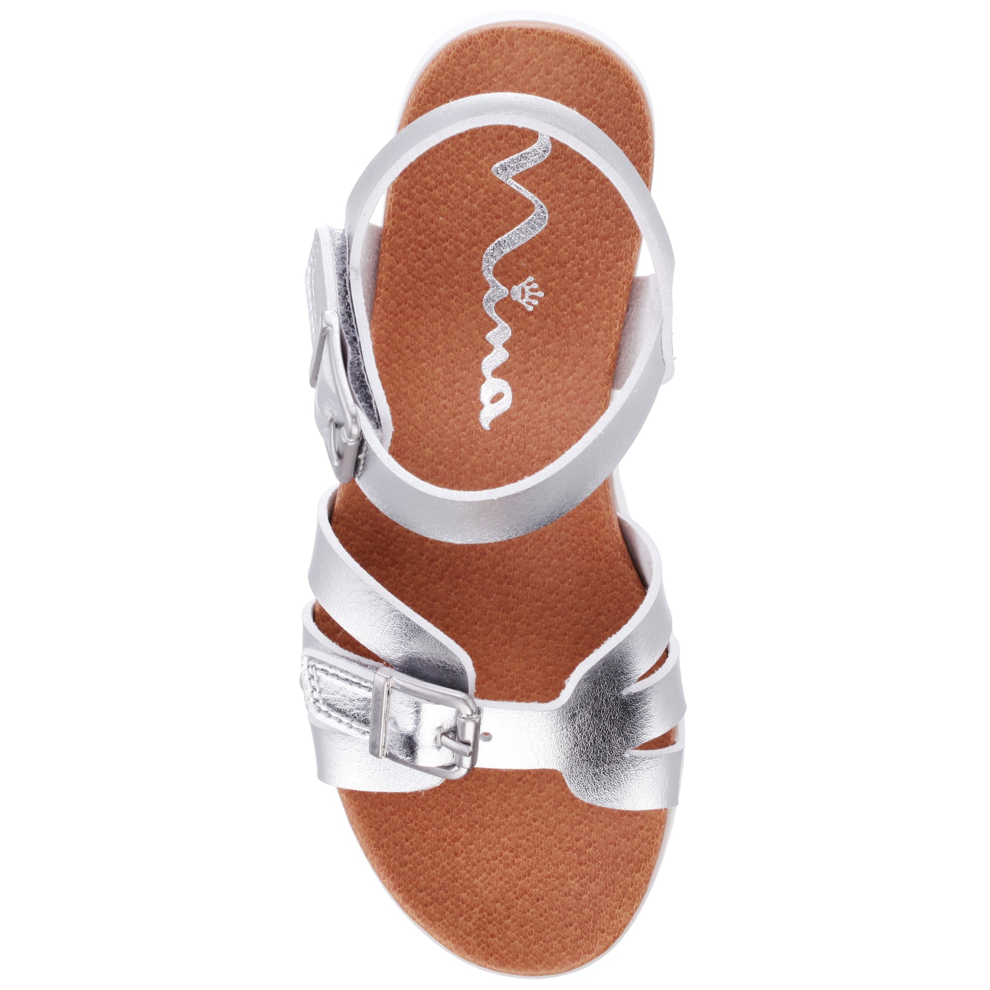Nina Shoes Girls Lacey Silver Metallic Adjustable strap Sandals