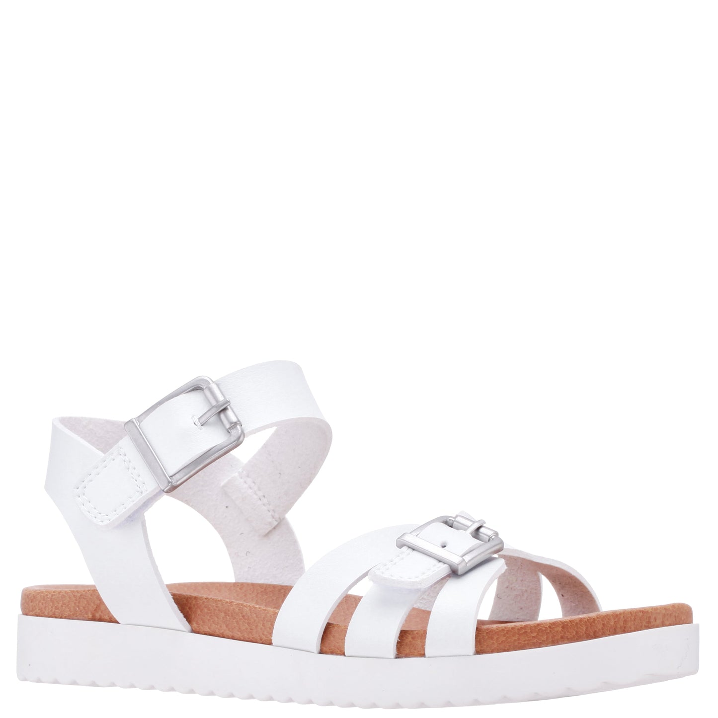 Nina Shoes Girls Lacey White Adjustable Strap Sandals