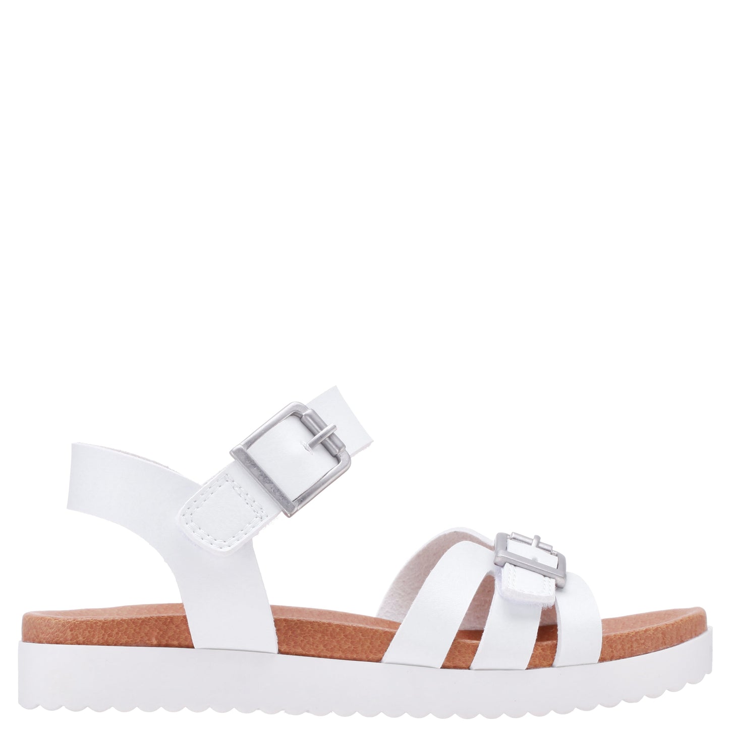 Nina Shoes Girls Lacey White Adjustable Strap Sandals