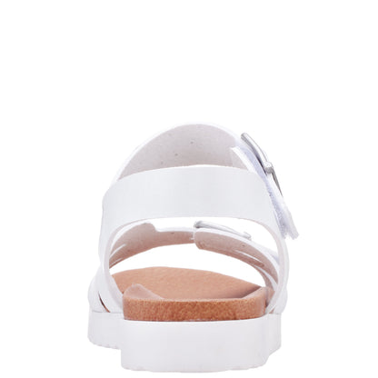 Nina Shoes Girls Lacey White Adjustable Strap Sandals