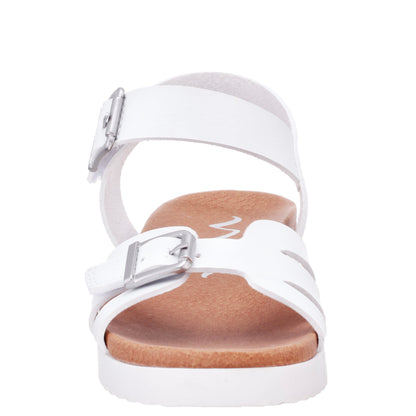 Nina Shoes Girls Lacey White Adjustable Strap Sandals