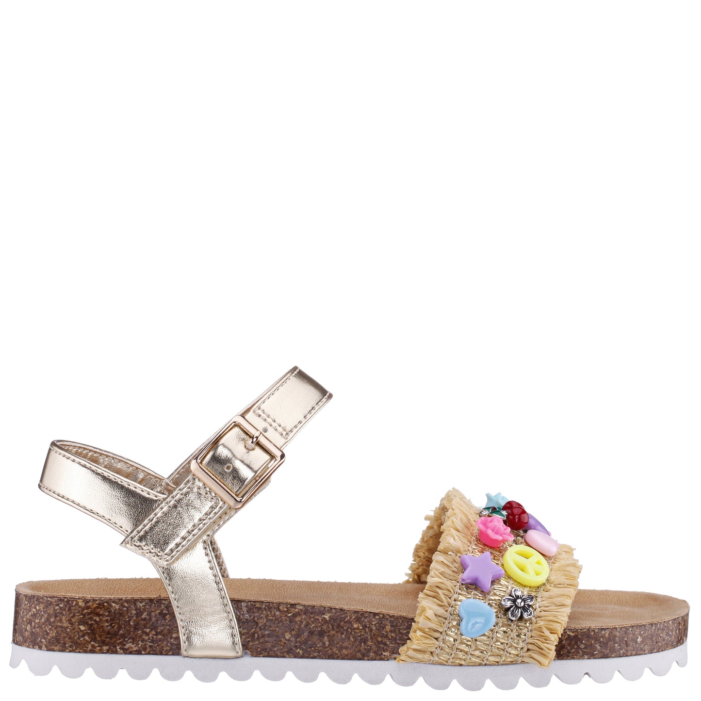Nina Shoes Girls Hazina Beige Footbed Sandal