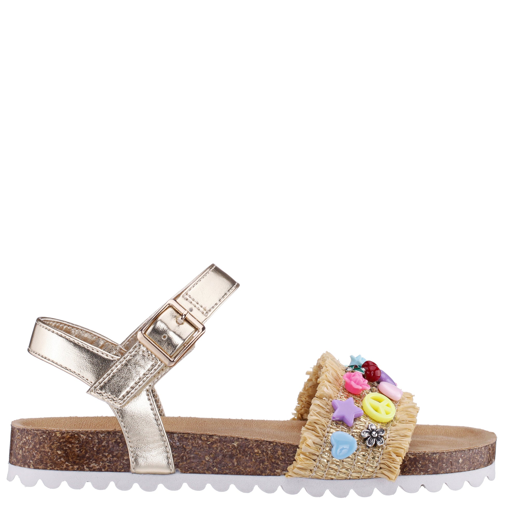 Nina Shoes Girls Hazina Beige Footbed Sandal