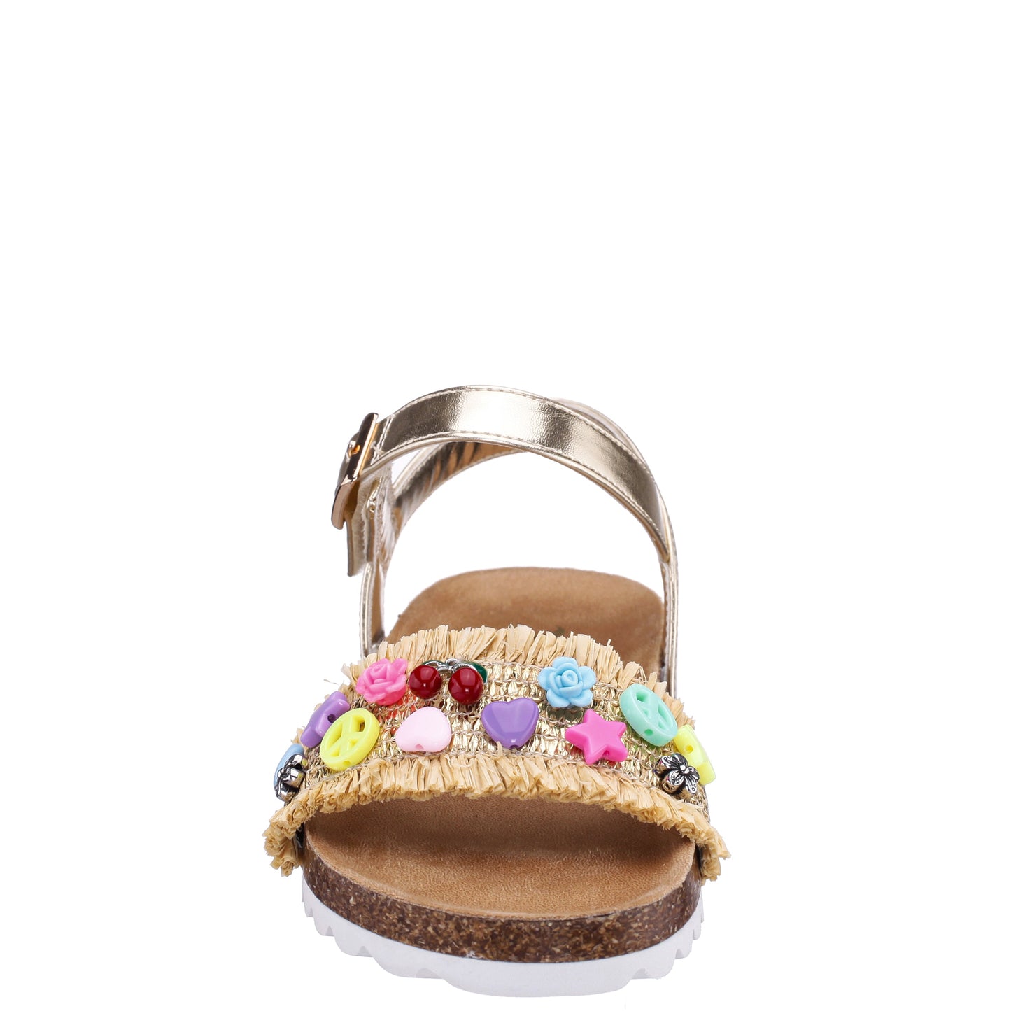 Nina Shoes Girls Hazina Beige Footbed Sandal