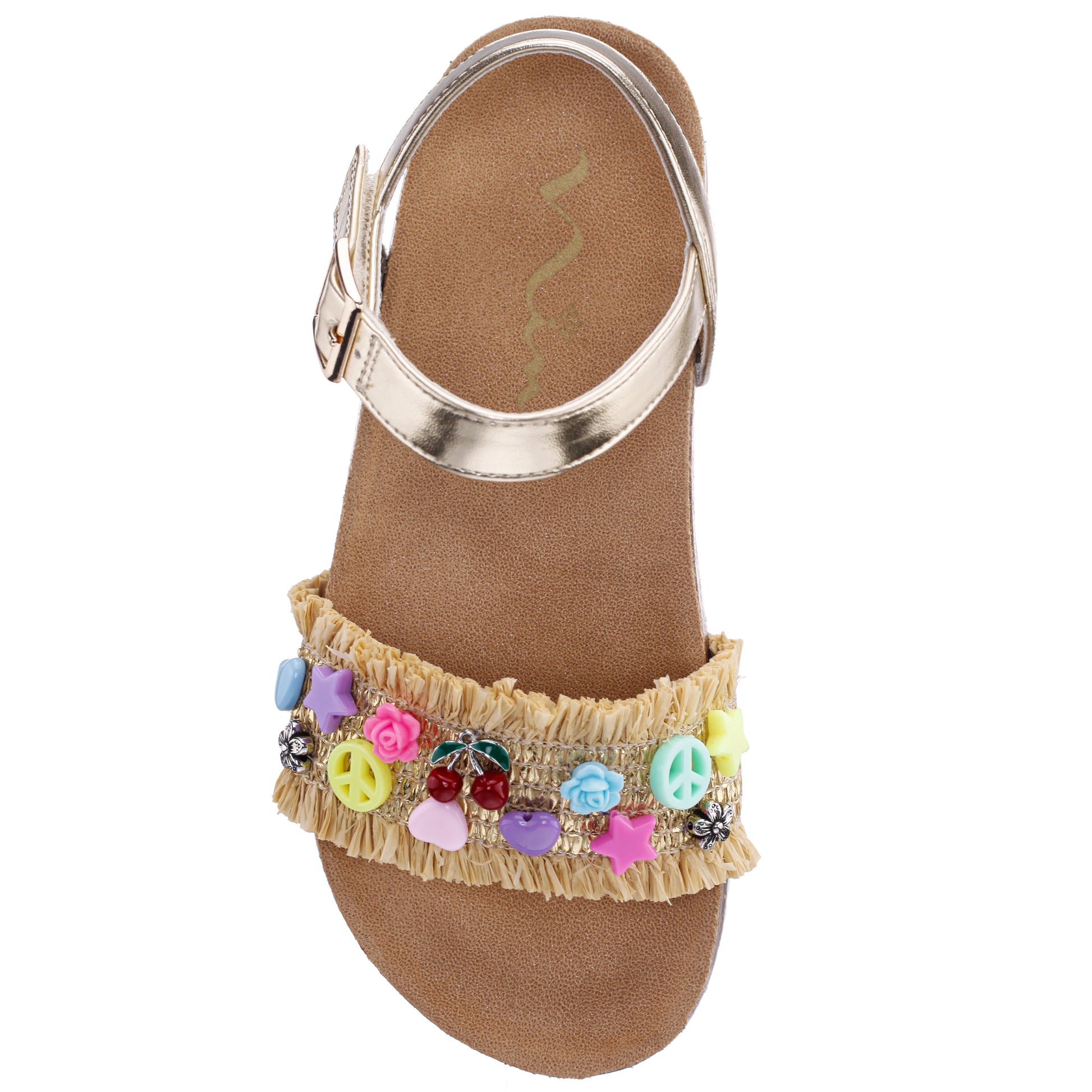 Nina Shoes Girls Hazina Beige Footbed Sandal