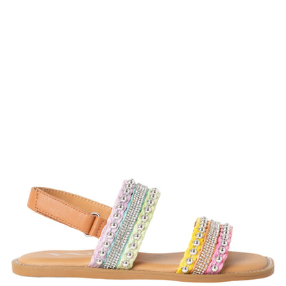 Nina Shoes Girls Suissa Multi Colored Adjustable Strap Sandal