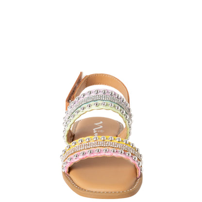 Nina Shoes Girls Suissa Multi Colored Adjustable Strap Sandal