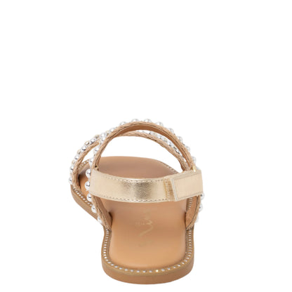 Nina Shoes Girls Suissa Light Gold Adjustable Strap Sandal
