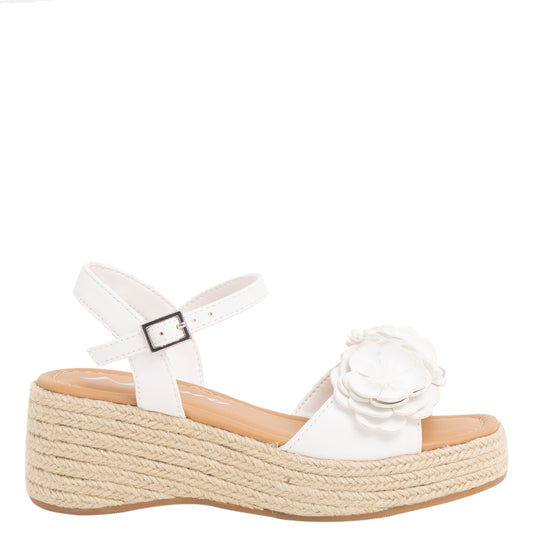 Nina Shoes Girls Mercy White Platform Wedge Sandals