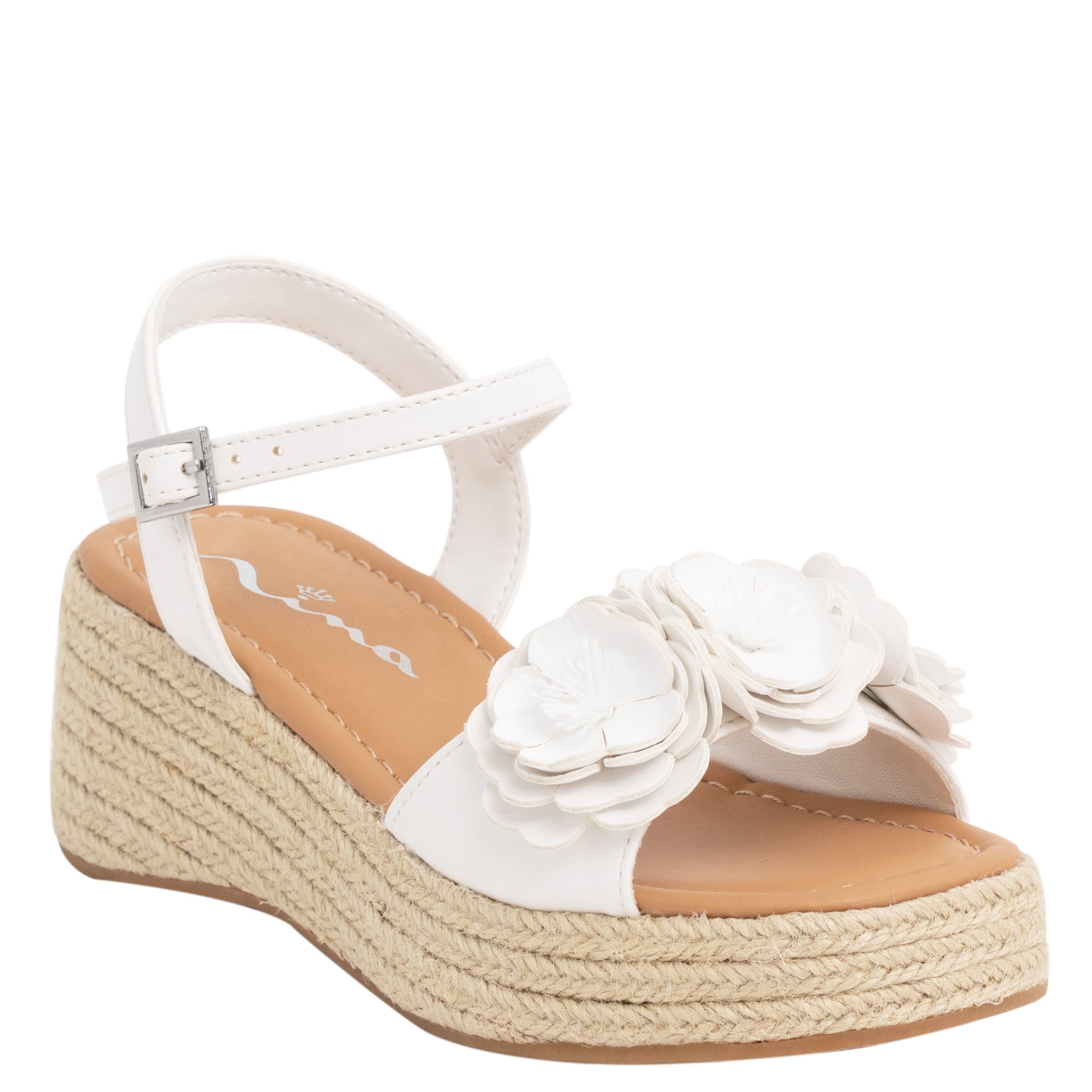 Nina Shoes Girls Mercy White Platform Wedge Sandals