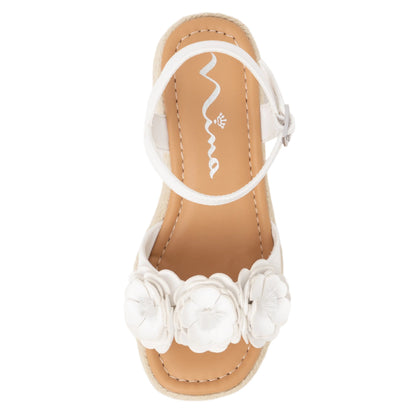 Nina Shoes Girls Mercy White Platform Wedge Sandals