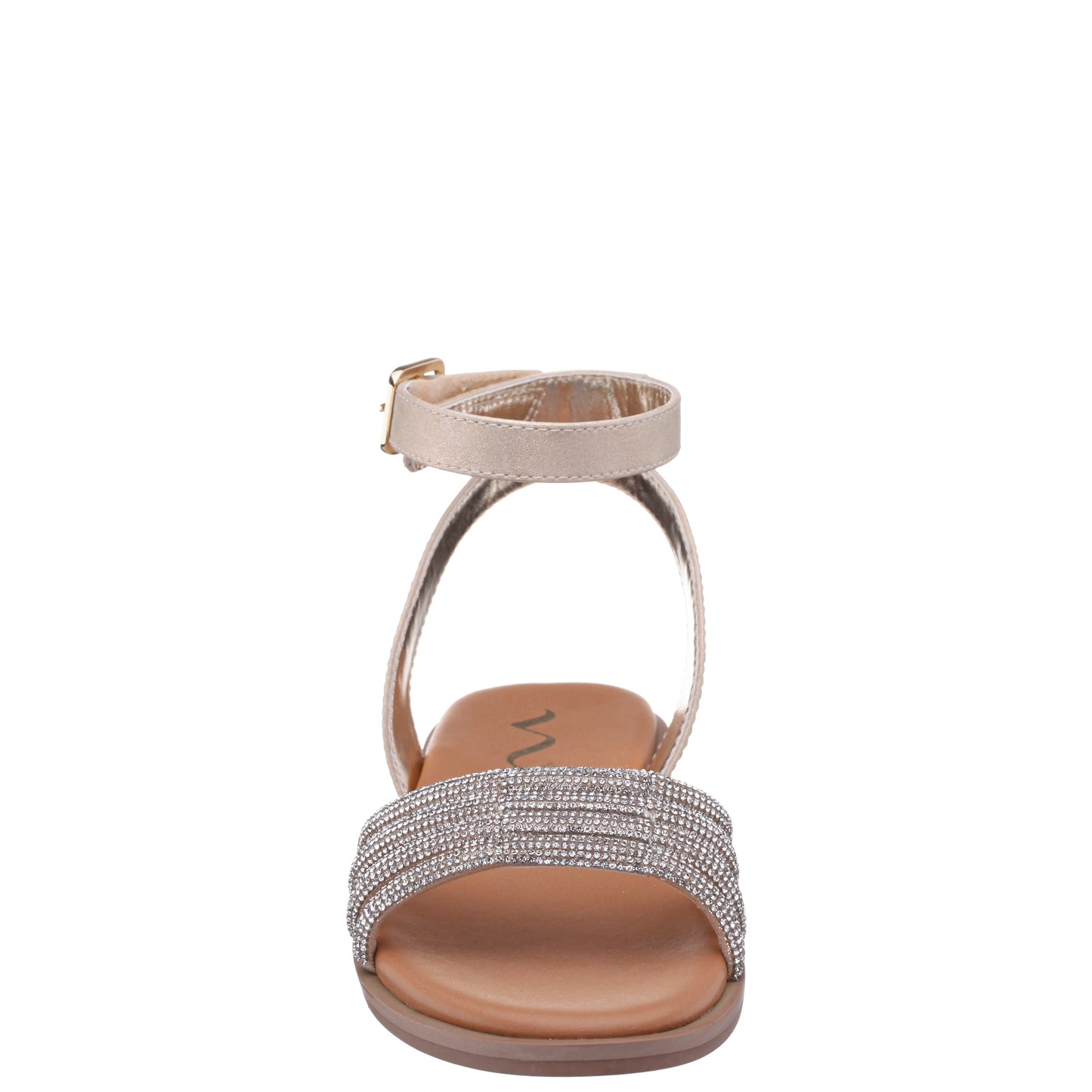 Nina Shoes Girls Lois Light Gold Shimmer Rhinestone Sandals