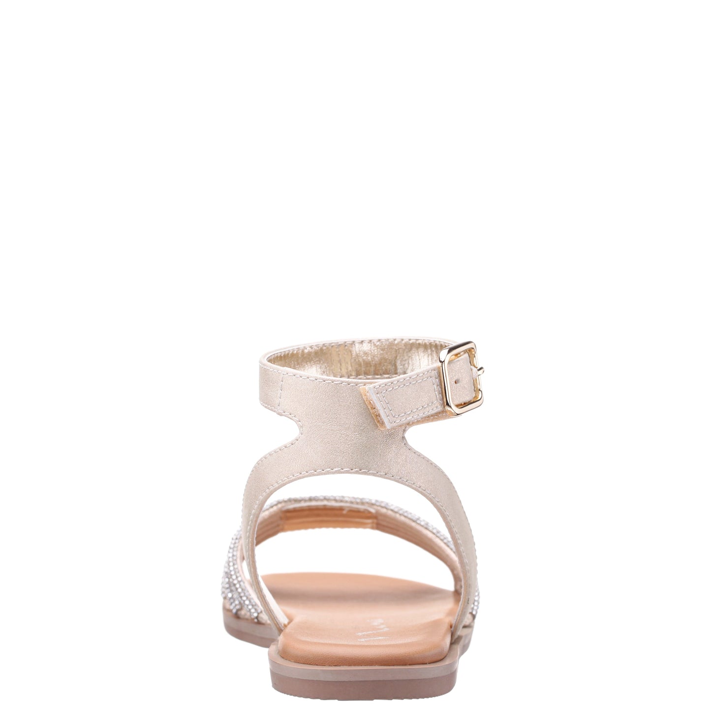 Nina Shoes Girls Lois Light Gold Shimmer Rhinestone Sandals
