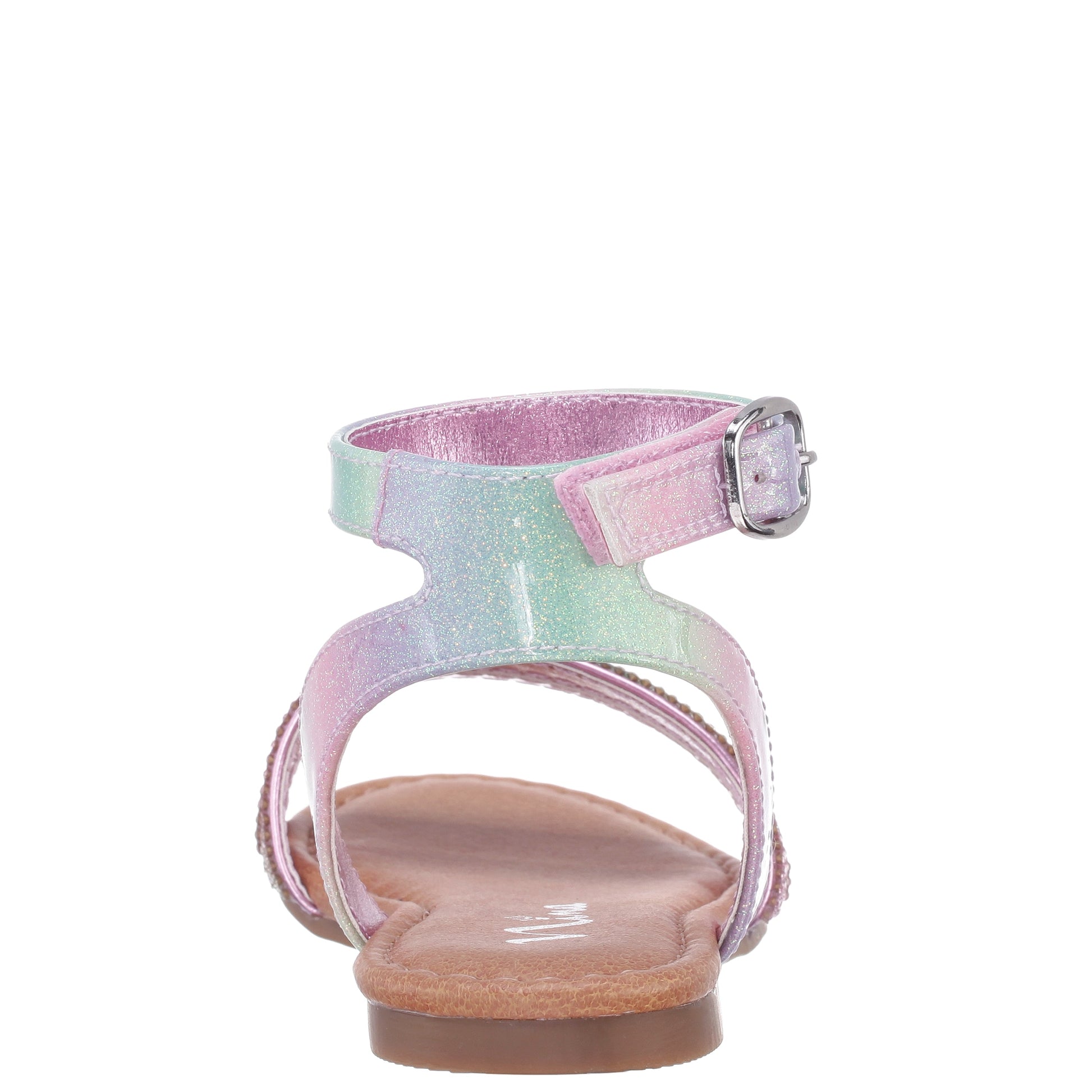 Nina Shoes Girls Cameena Pastel Metallic Rhinestone Sandals