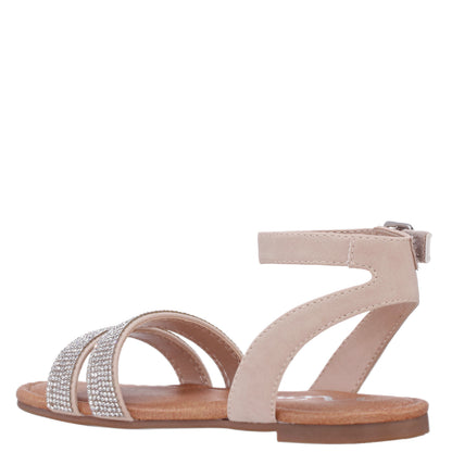 Nina Shoes Girls Cameena Tan Rhinestone Sandals