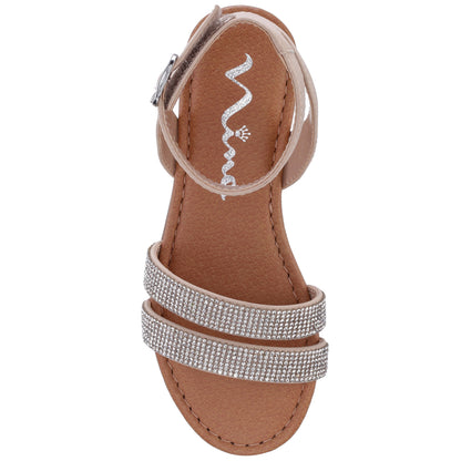 Nina Shoes Girls Cameena Tan Rhinestone Sandals
