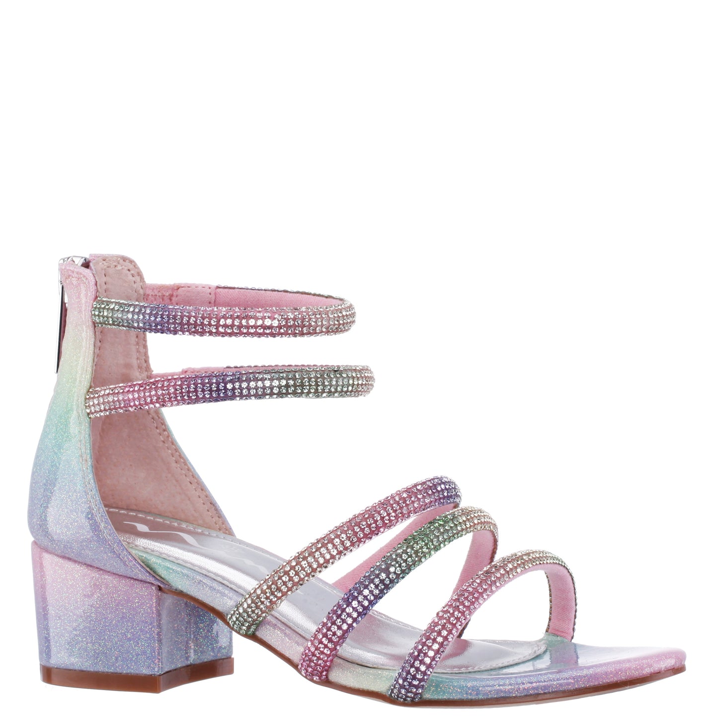 Nina Shoes Girls Sparklar Pastel Metallic Rhinestone Dress Sandals