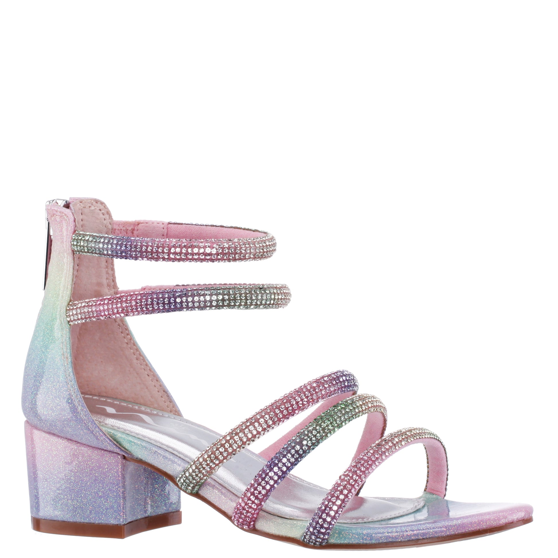 Nina Shoes Girls Sparklar Pastel Metallic Rhinestone Dress Sandals