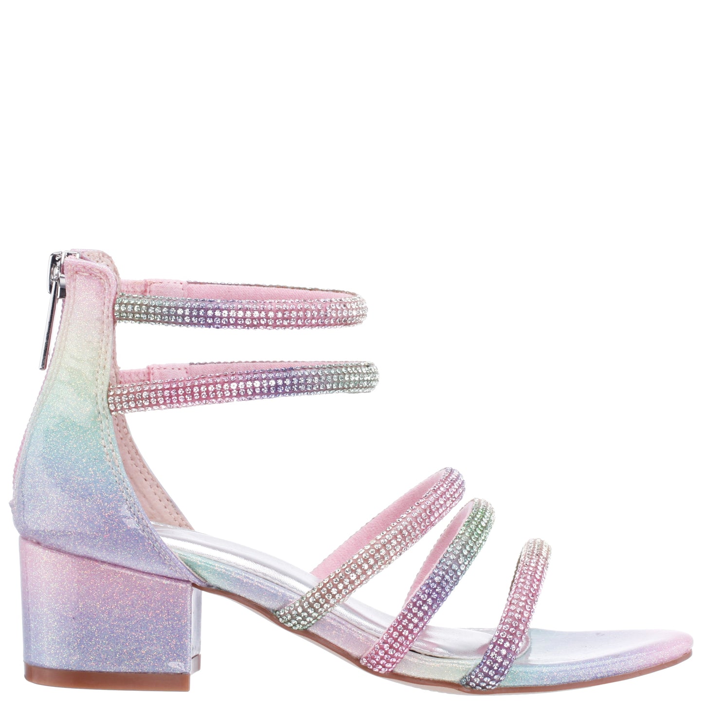 Nina Shoes Girls Sparklar Pastel Metallic Rhinestone Dress Sandals