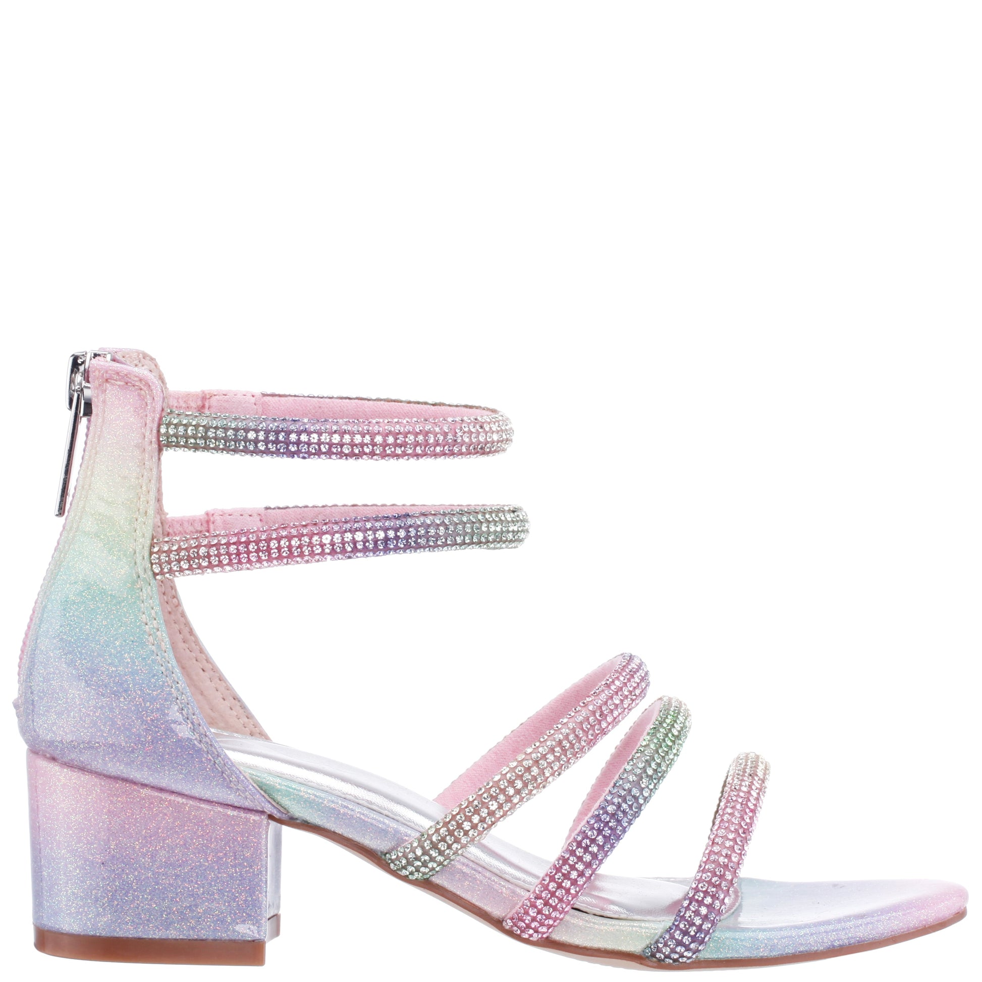 Nina Shoes Girls Sparklar Pastel Metallic Rhinestone Dress Sandals