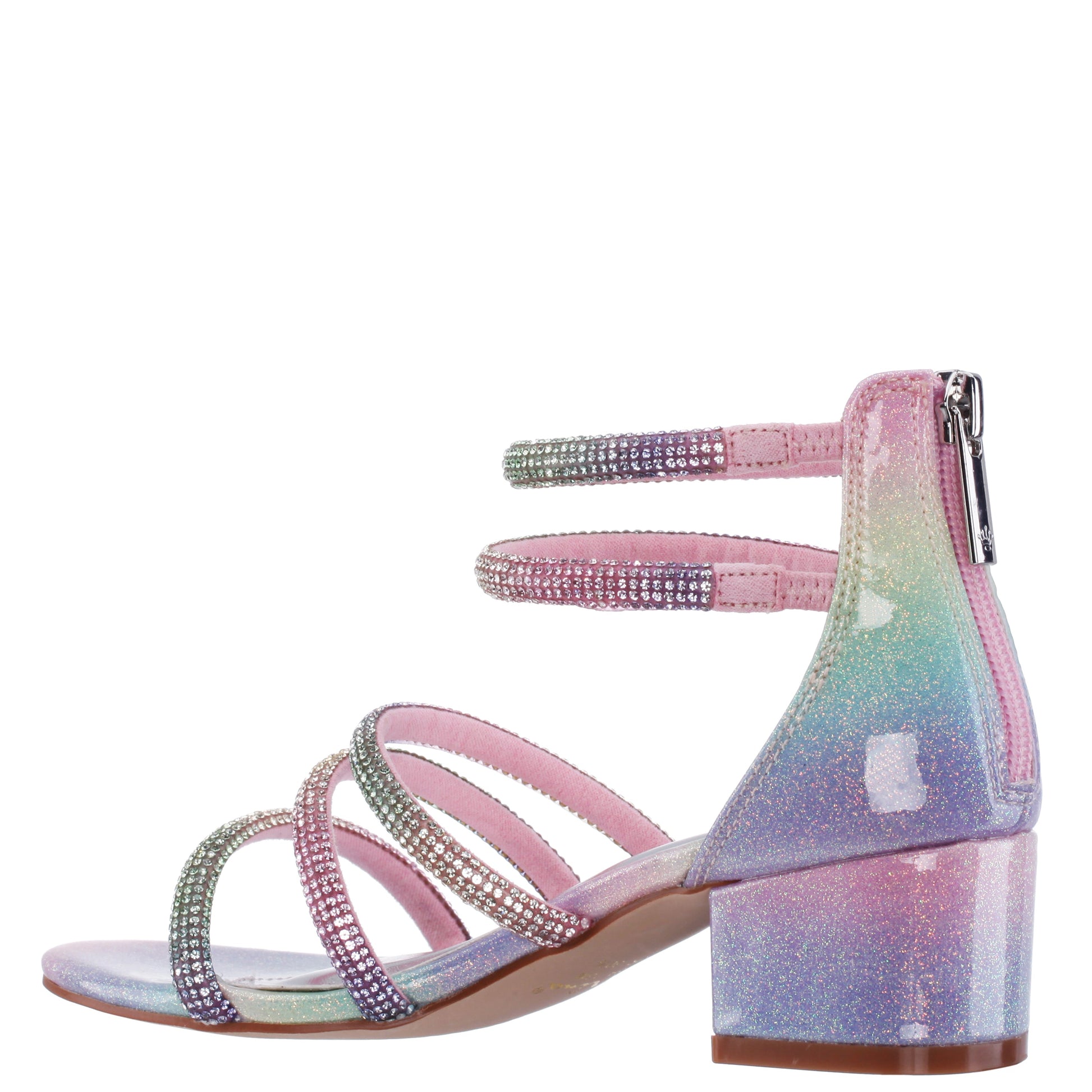 Nina Shoes Girls Sparklar Pastel Metallic Rhinestone Dress Sandals
