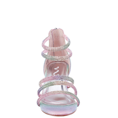 Nina Shoes Girls Sparklar Pastel Metallic Rhinestone Dress Sandals