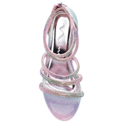 Nina Shoes Girls Sparklar Pastel Metallic Rhinestone Dress Sandals