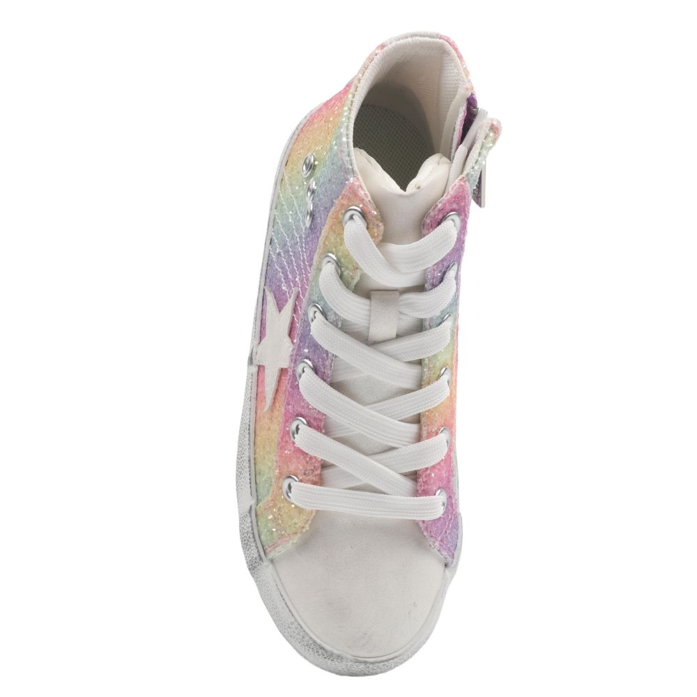 Nina Shoes Girls Taralyn Multi Glitter High Top Sneakers