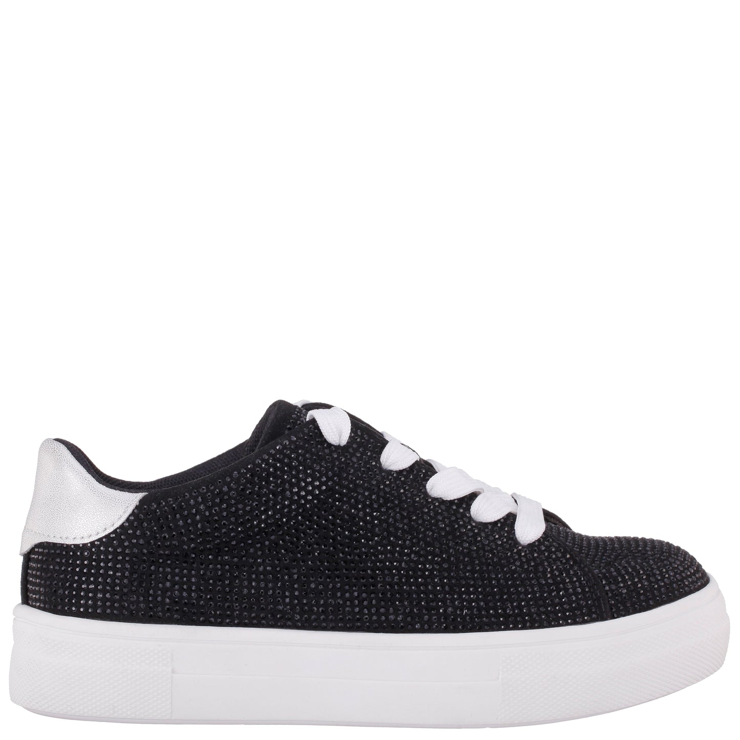 Nina Shoes Girls Gigee Black Rhinestone Low Top Sneaker