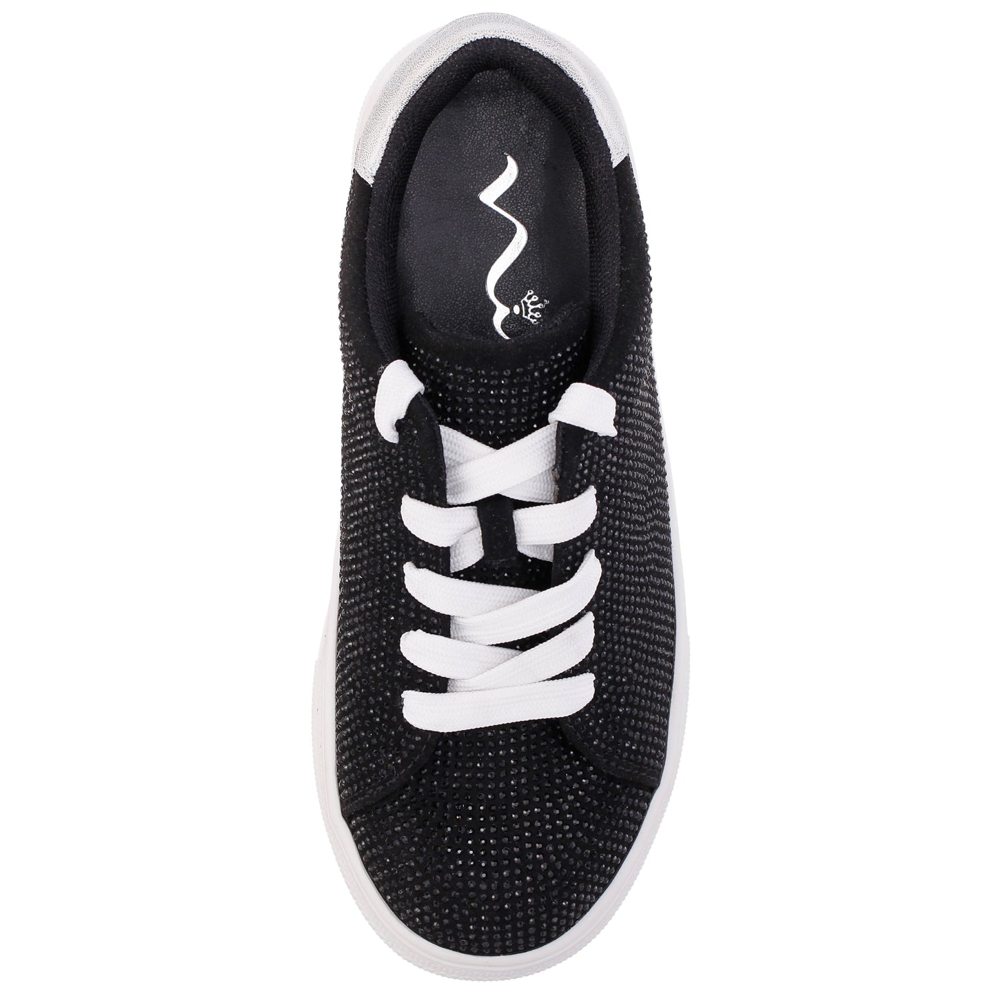 Nina Shoes Girls Gigee Black Rhinestone Low Top Sneaker