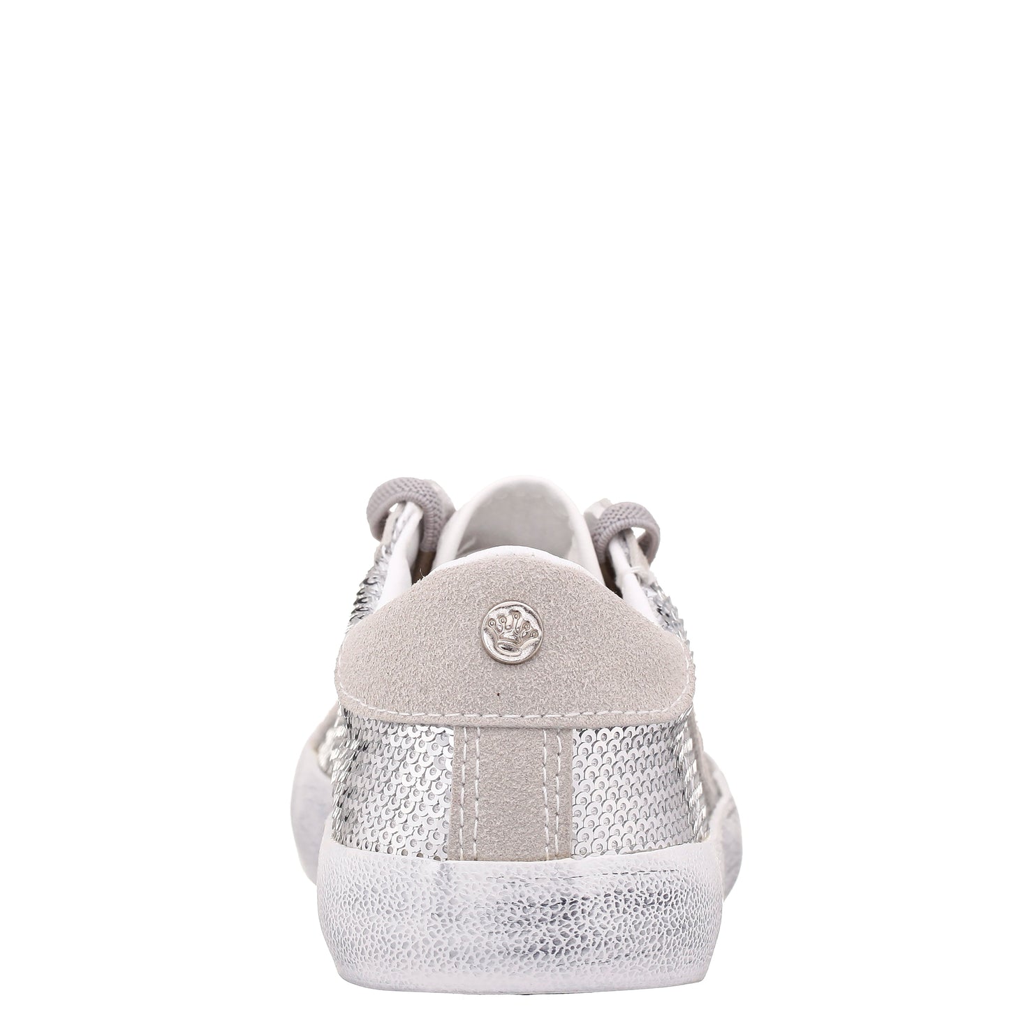 Nina Shoes Girls Madelina Silver Sequin Lace Up Sneakers