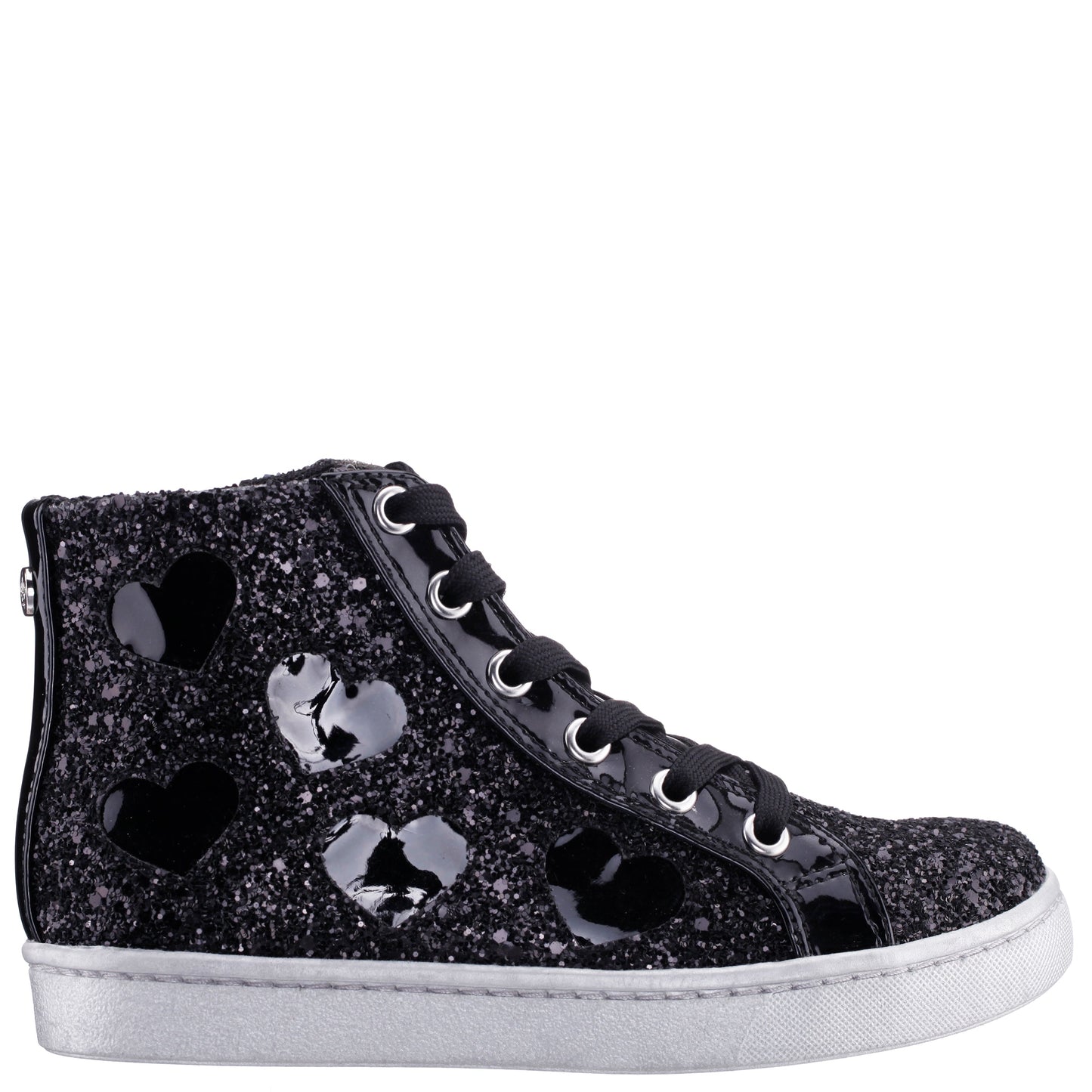 Nina Shoes Girls Cass Black Glitter High Top Sneakers