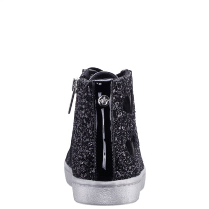 Nina Shoes Girls Cass Black Glitter High Top Sneakers