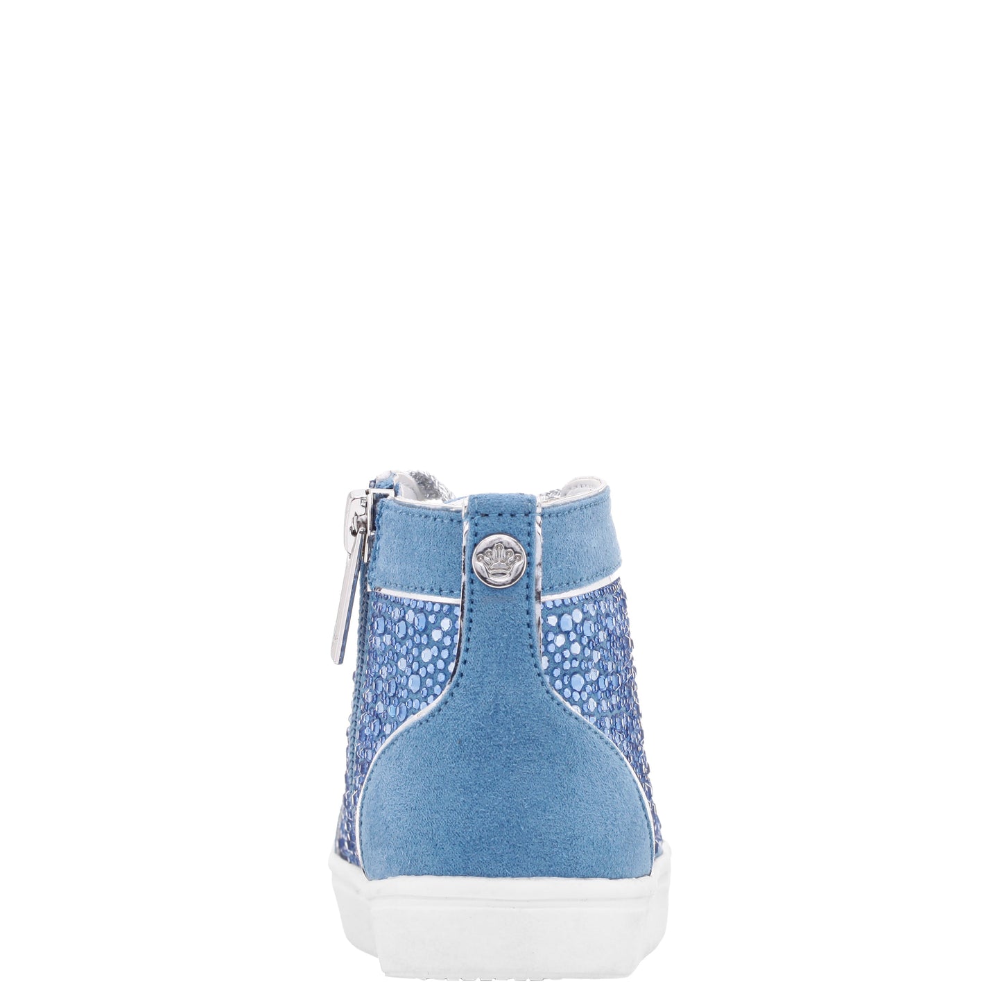 Nina Shoes Girls Cossette Blue Rhinestone High Top Sneakers