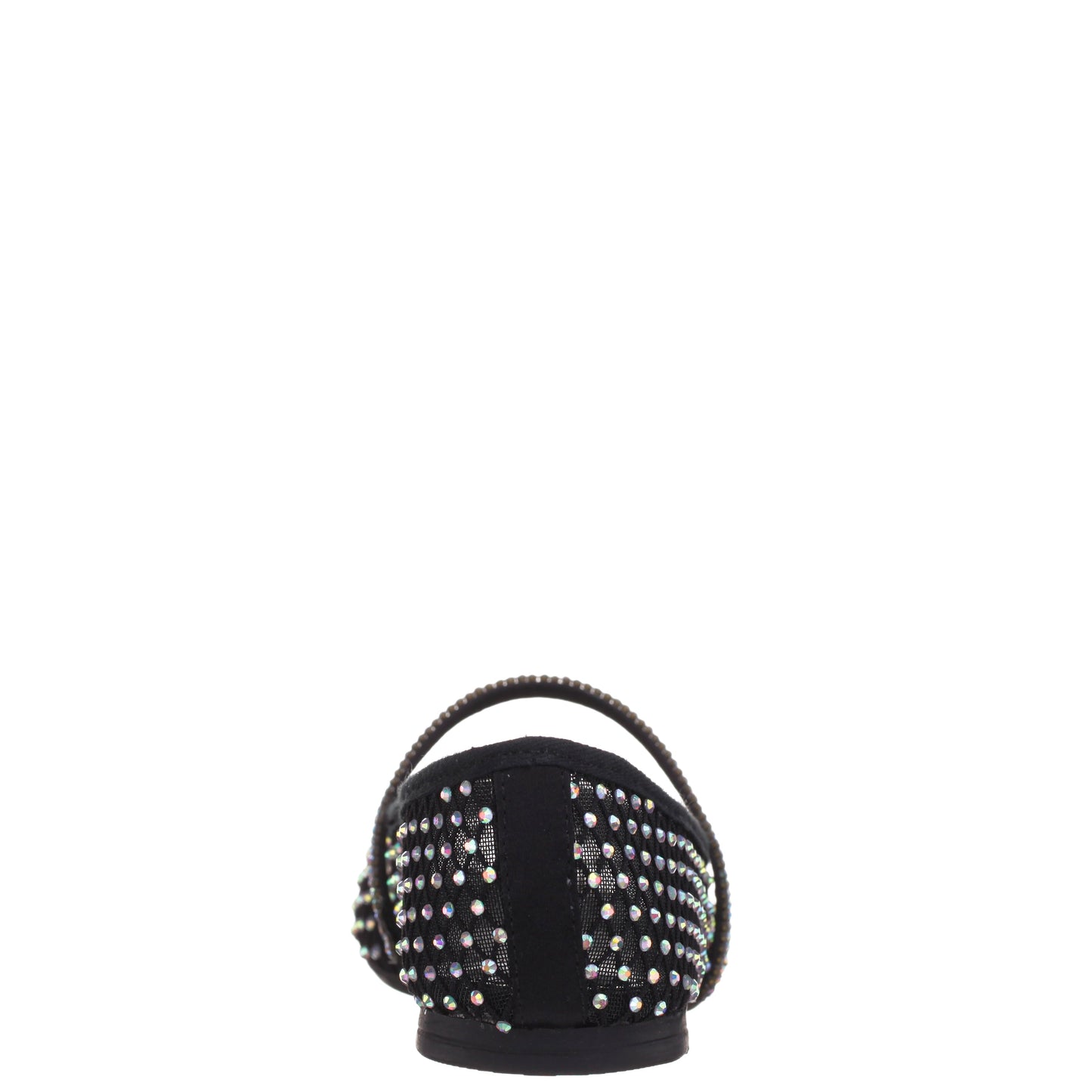 Nina Shoes Girls Jessa Black Rhinestone Mesh Ballet Flats