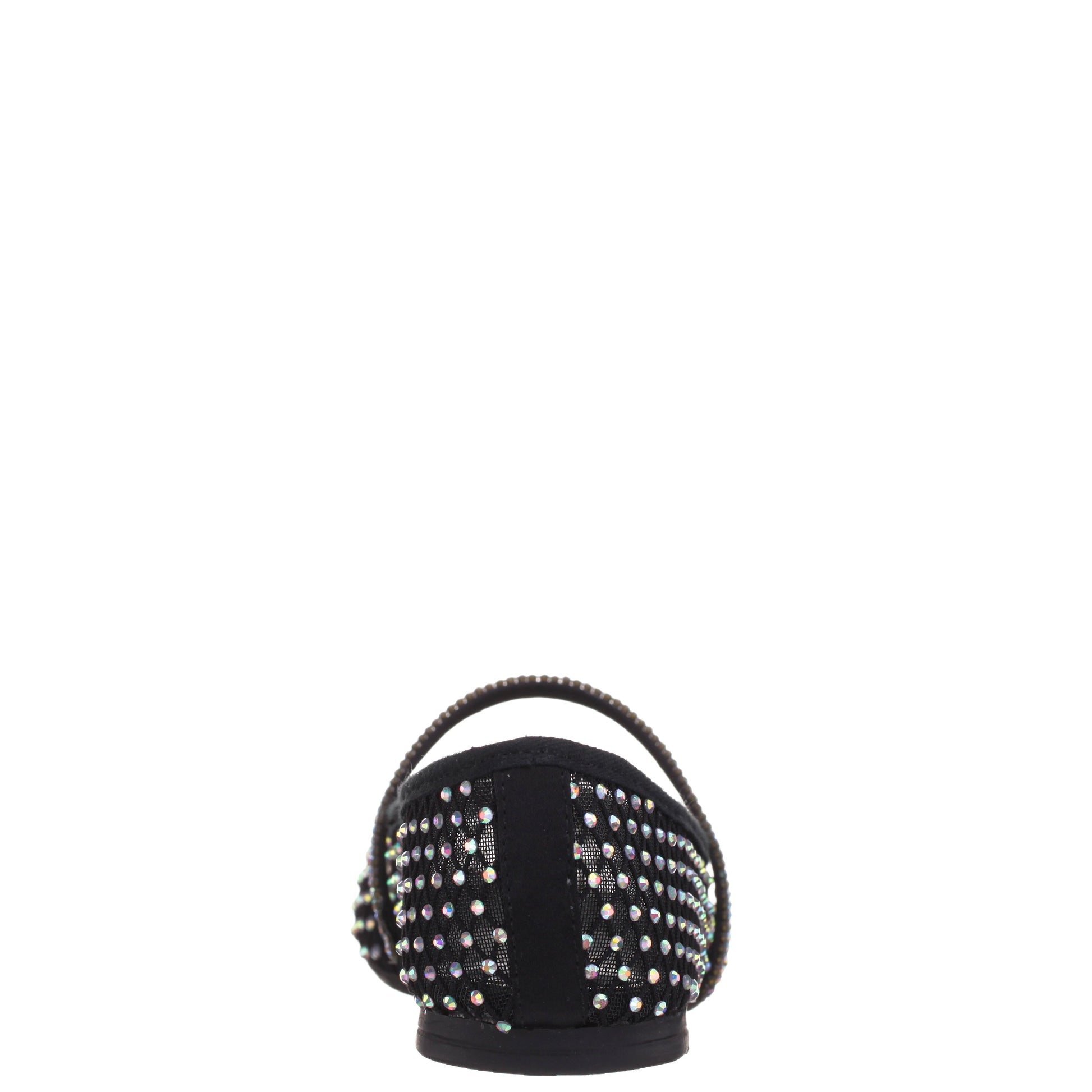 Nina Shoes Girls Jessa Black Rhinestone Mesh Ballet Flats