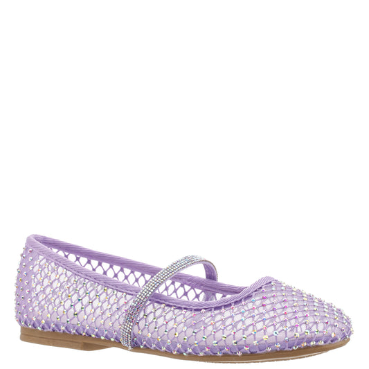 Nina Shoes Girls Jessa Purple Rhinestone Mesh Ballet Flats
