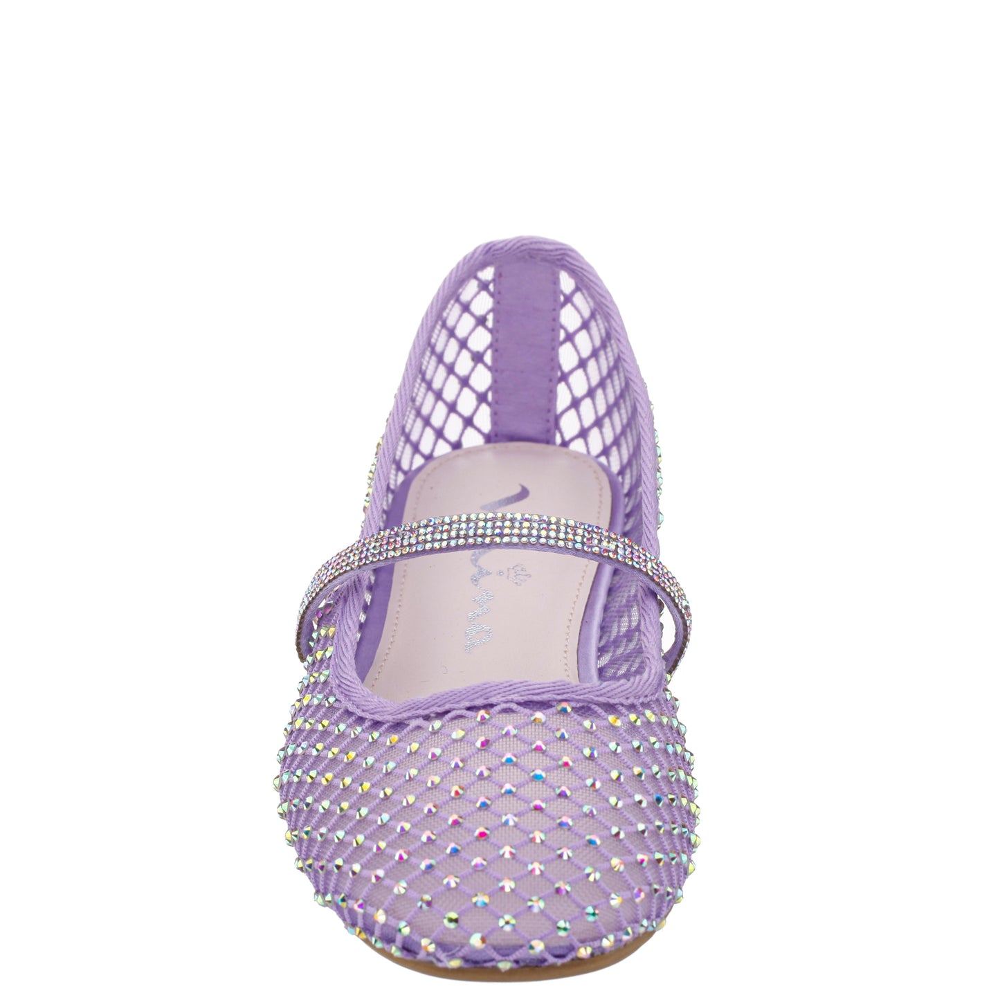 Nina Shoes Girls Jessa Purple Rhinestone Mesh Ballet Flats