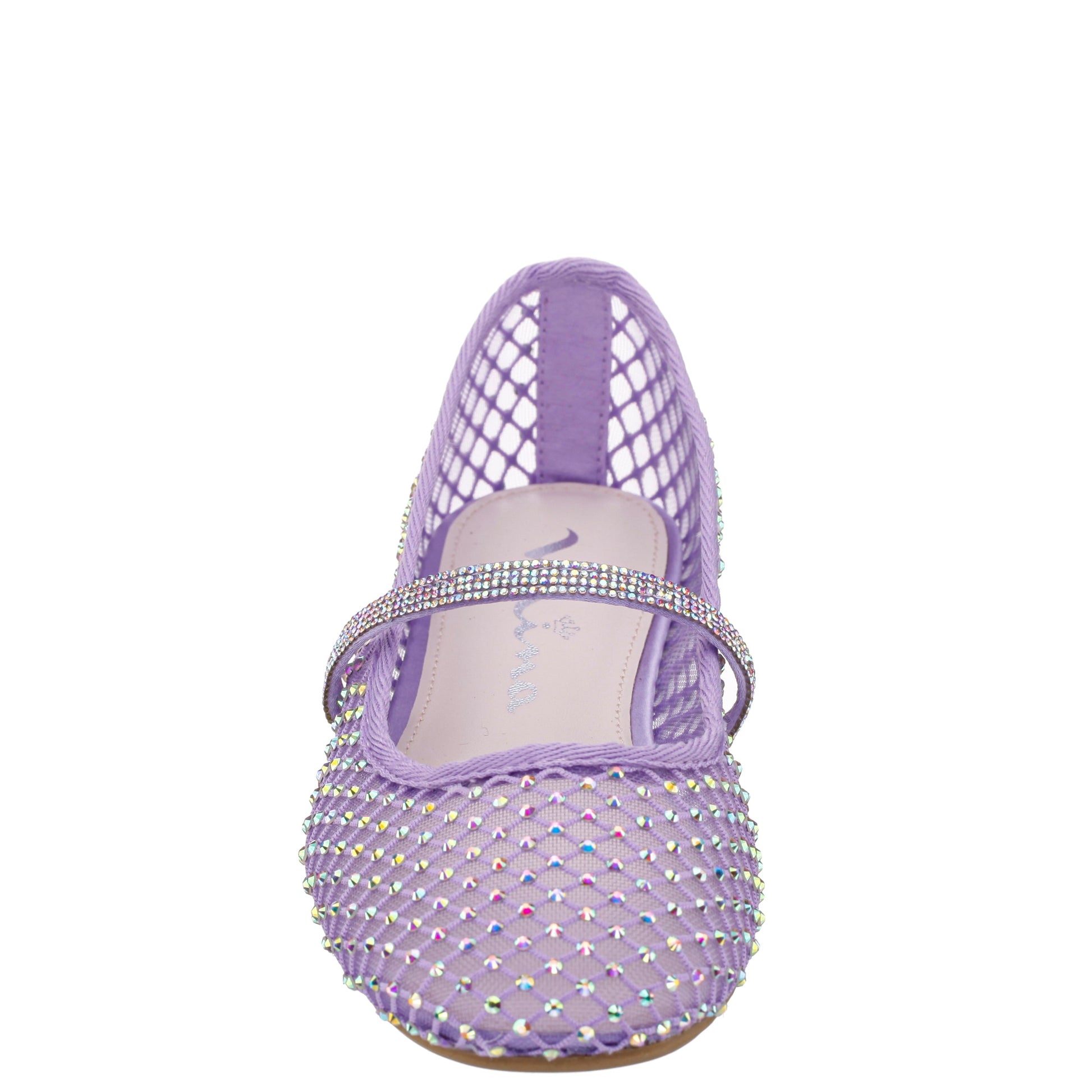 Nina Shoes Girls Jessa Purple Rhinestone Mesh Ballet Flats