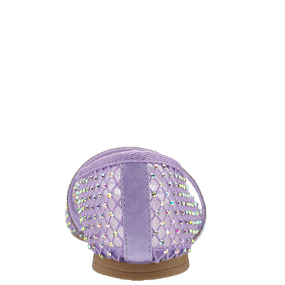 Nina Shoes Girls Jessa Purple Rhinestone Mesh Ballet Flats