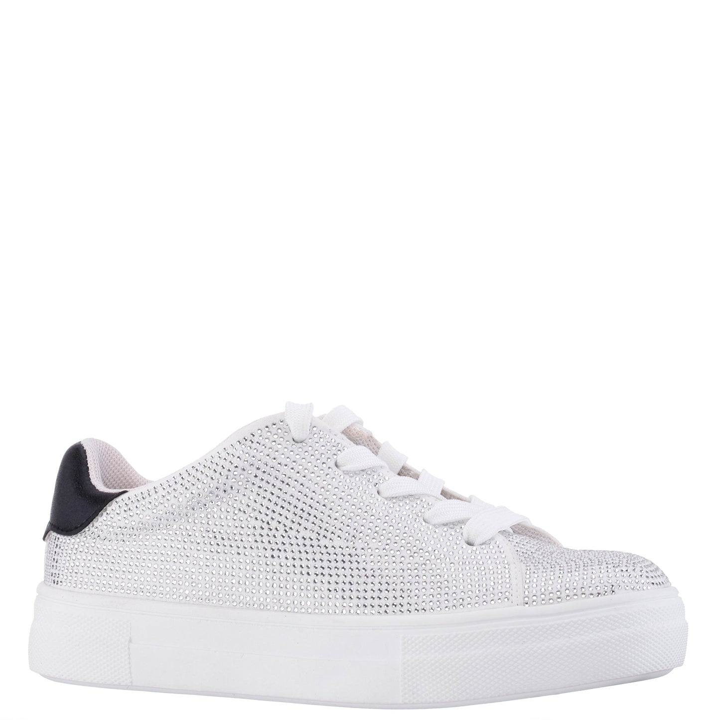 Nina Shoes Girls Gigee White Rhinestone Low Top Sneakers