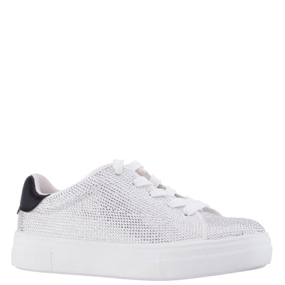 Nina Shoes Girls Gigee White Rhinestone Low Top Sneakers