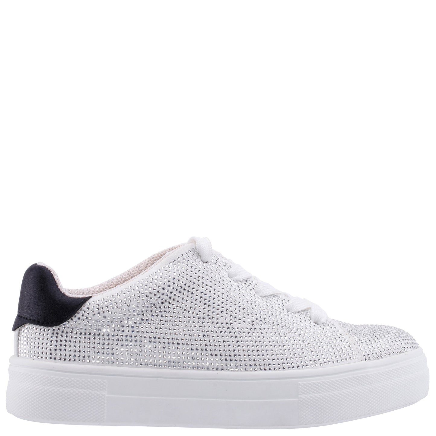 Nina Shoes Girls Gigee White Rhinestone Low Top Sneakers