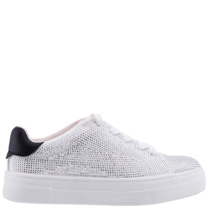 Nina Shoes Girls Gigee White Rhinestone Low Top Sneakers