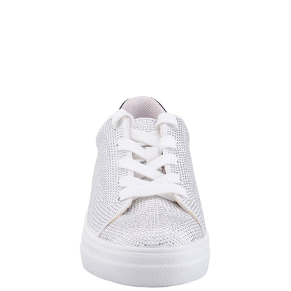 Nina Shoes Girls Gigee White Rhinestone Low Top Sneakers