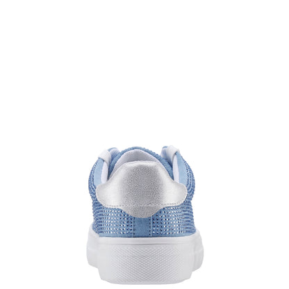 Nina Shoes Girls Gigee Blue Rhinestone Low Top Sneakers