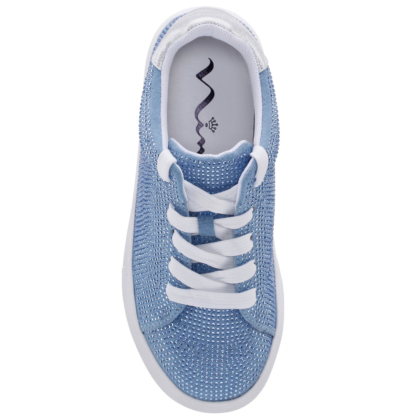 Nina Shoes Girls Gigee Blue Rhinestone Low Top Sneakers