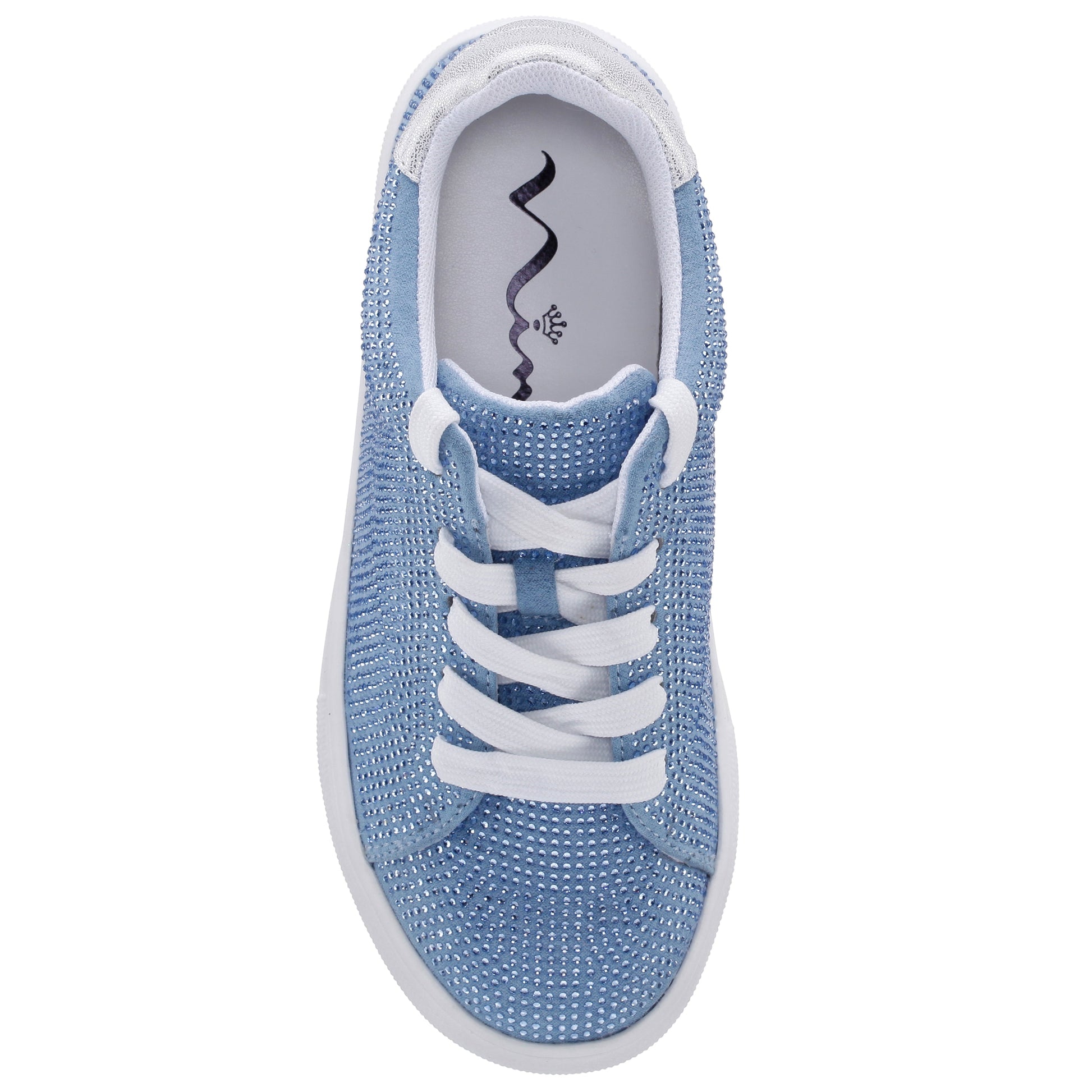 Nina Shoes Girls Gigee Blue Rhinestone Low Top Sneakers